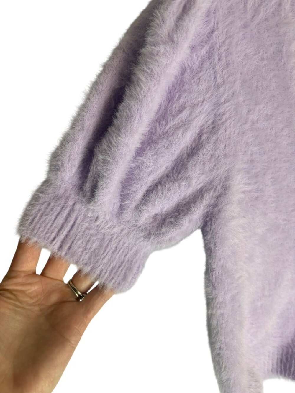For Love and Lemons Devon Cropped Cardigan Lavender Purple-sz XS - Picture 5 of 8